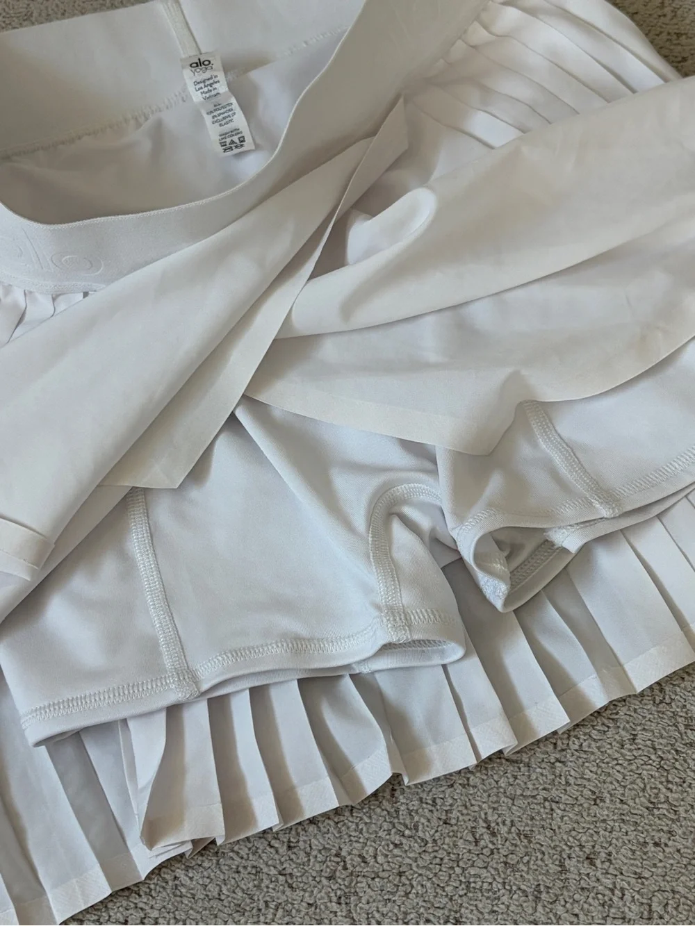Alo Aces White Pleated Tennis Skirt